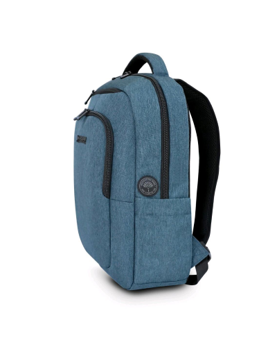 URBAN FACTORY CYCLEE CITY ZAINO NOTEBOOK DA 15.6" IN POLIESTERE RICICLATO CON SCOMPARTO PER TABLET E 2 TASCHE BLU